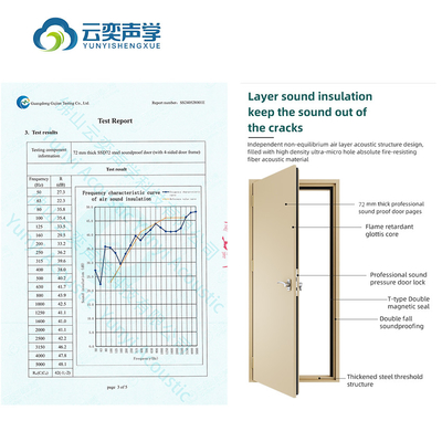 Dimensione personalizzata 2100*900mm Acciaio ignifugo interno Acustico Porta insonorizzata Produttore