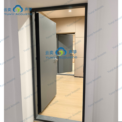 Sala per batteria insonorizzata Studio musicale Sala trasparente Barriera acustica Isolamento acustico Porta visione vetro 60 minuti Acustica a prova di fuoco con trappole per basso Cornernoise Cancellazione porta STC 45dB